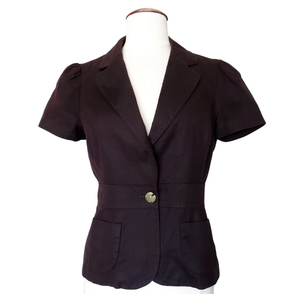 Banana Republic Brown Linen Short Sleeve Blazer
